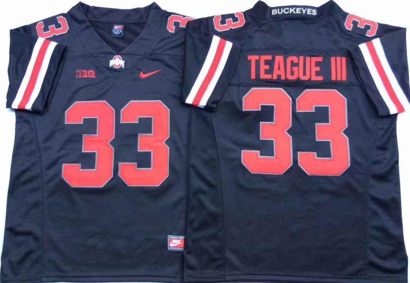 NCAA Men Ohio State Buckeyes Black #33 TEAGUE III